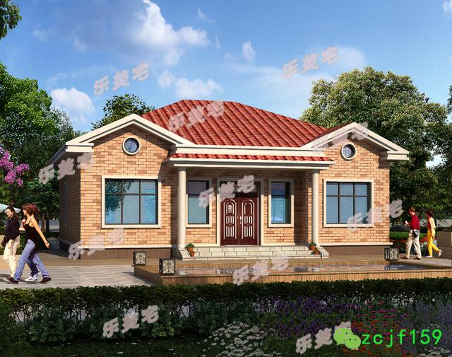 農(nóng)村一層養(yǎng)老別墅設(shè)計(jì)圖，13x11米，戶(hù)型對(duì)稱(chēng)，實(shí)用布局！