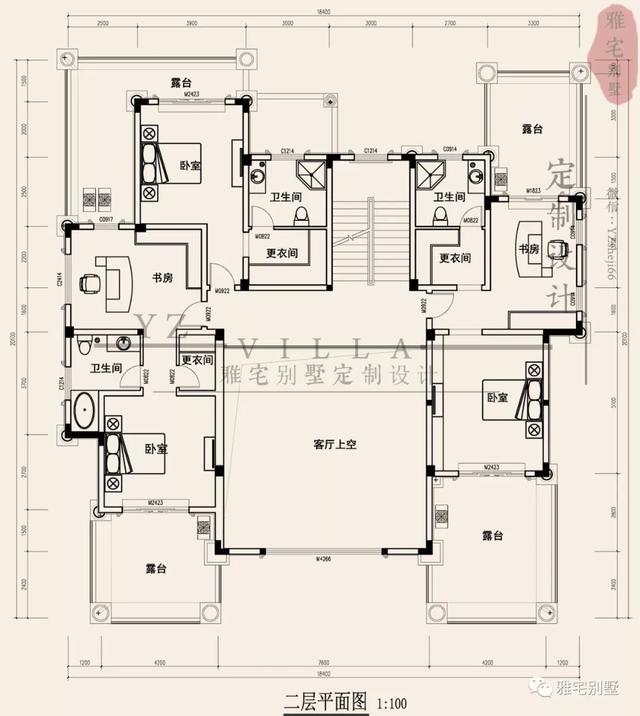 廣東三層歐式別墅設(shè)計圖，18x20米，挑空客廳，大露臺