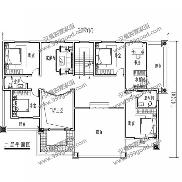 法式風格別墅設計圖，挑空客廳，拱形窗多露臺！