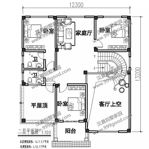 法式風格別墅設計圖，挑空客廳，拱形窗多露臺！