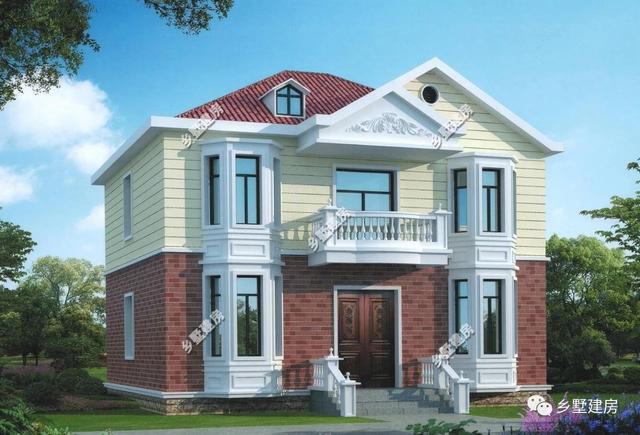 簡(jiǎn)歐風(fēng)別墅設(shè)計(jì)圖，11X9.6米帶閣樓設(shè)計(jì)別具一格，適合農(nóng)村自建！