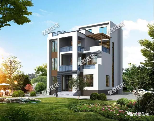 現(xiàn)代風美墅設(shè)計圖，開間11米還帶堂屋和神臺，個性時尚又接地氣