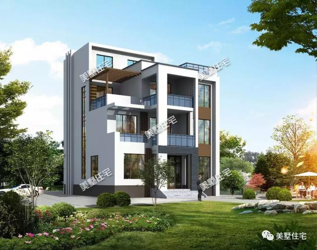 現(xiàn)代風美墅設(shè)計圖，開間11米還帶堂屋和神臺，個性時尚又接地氣