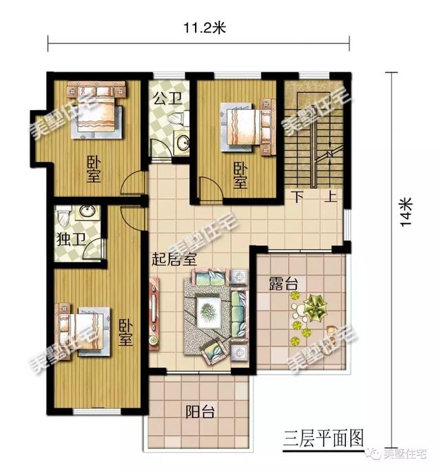 現(xiàn)代風美墅設(shè)計圖，開間11米還帶堂屋和神臺，個性時尚又接地氣