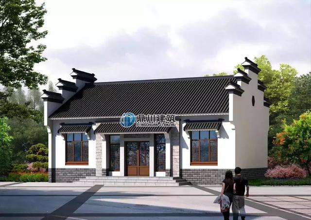 5套帶小院的中式小別墅設(shè)計(jì)圖，鐘靈毓秀宛若一幅山水畫