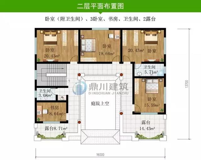 5套帶小院的中式小別墅設(shè)計(jì)圖，鐘靈毓秀宛若一幅山水畫