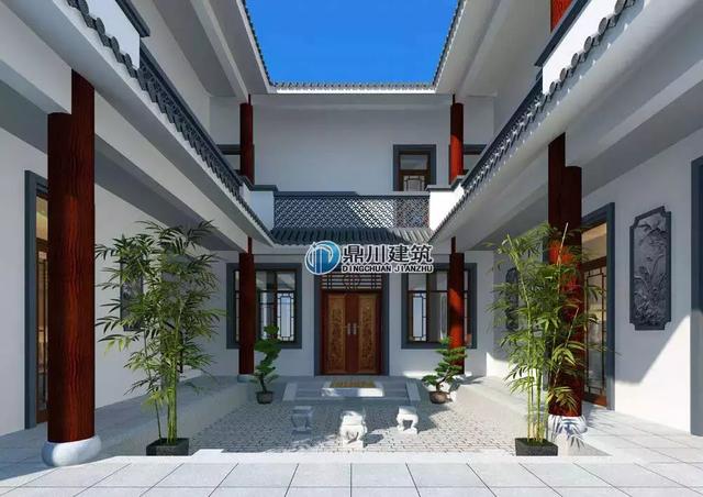 5套帶小院的中式小別墅設(shè)計(jì)圖，鐘靈毓秀宛若一幅山水畫