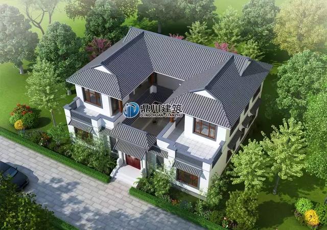 5套帶小院的中式小別墅設(shè)計(jì)圖，鐘靈毓秀宛若一幅山水畫