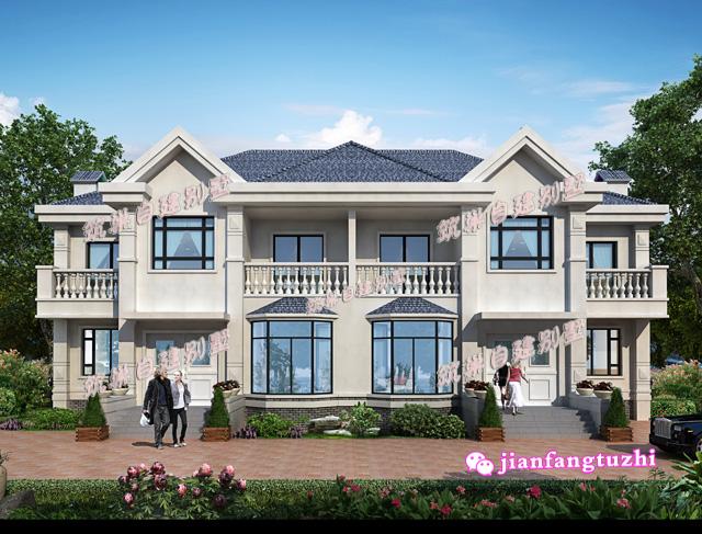 農(nóng)村兄弟曬房，二層雙拼別墅設(shè)計(jì)圖，獨(dú)樂樂不如眾樂樂！