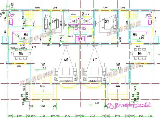 農(nóng)村兄弟曬房，二層雙拼別墅設(shè)計(jì)圖，獨(dú)樂樂不如眾樂樂！