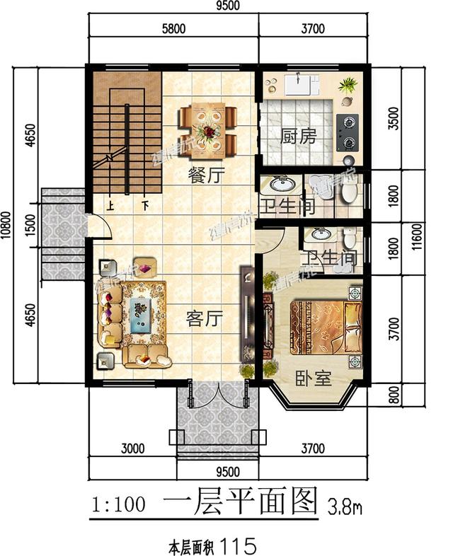 好消息！占地115平的二層別墅設(shè)計(jì)圖，你有30萬就能拿下