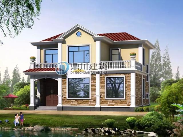 二層小別墅設計圖，進深8米，18萬造價經(jīng)濟實用，農村都能建！