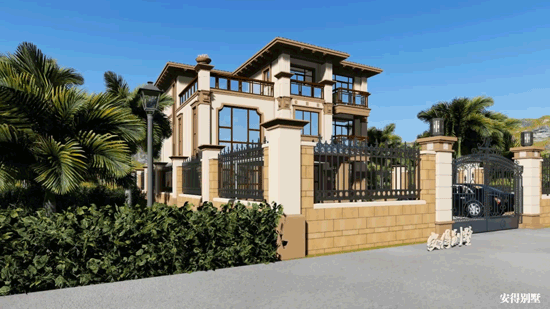 豪華3層歐式別墅設(shè)計(jì)圖，12x14室內(nèi)挑空大廳、超多臥室，驚艷全村