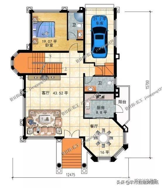 3款帶地下室農(nóng)村別墅設計圖，第1款人人建得起，第3一看就是有身份的人