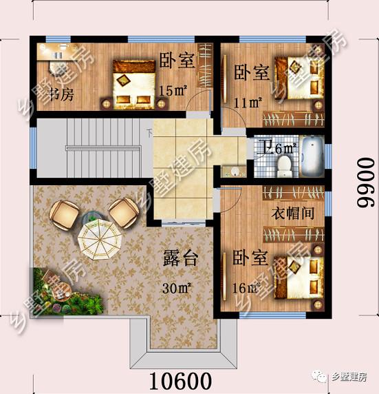 三層別墅設(shè)計圖，10X10米的宅基地建這款，實惠又氣派，快來建一棟！