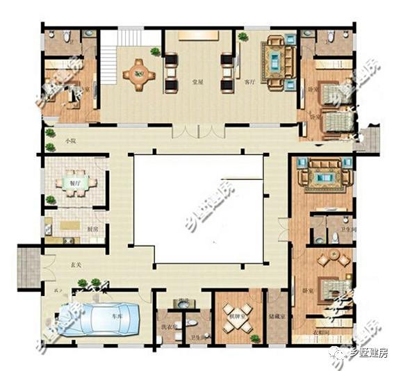 21X21米四合院別墅設(shè)計(jì)圖，舒適大氣，是最好的天人合一！