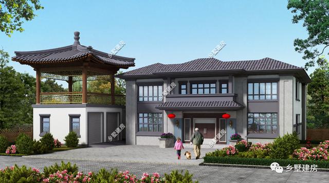 新年蓋好房，二層新中式別墅設(shè)計圖，建了招財納氣，財源滾滾來！