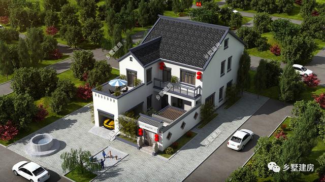 新年蓋好房，二層新中式別墅設(shè)計圖，建了招財納氣，財源滾滾來！