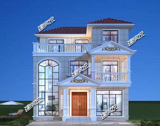 典型的歐式別墅設(shè)計(jì)圖，外觀精美，來(lái)大大的生活享受，采光和通風(fēng)也是沒(méi)話說(shuō)