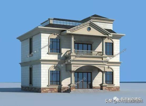 戶型方正面積適中的經(jīng)濟(jì)型二層農(nóng)村別墅設(shè)計(jì)圖，二三十萬就能建