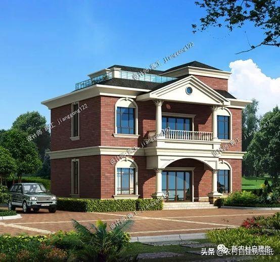 戶型方正面積適中的經(jīng)濟(jì)型二層農(nóng)村別墅設(shè)計(jì)圖，二三十萬就能建