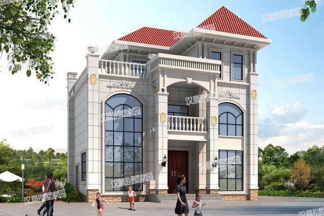 三層簡(jiǎn)約農(nóng)村別墅設(shè)計(jì)圖外觀實(shí)景素淡典雅，戶型大方功能實(shí)用