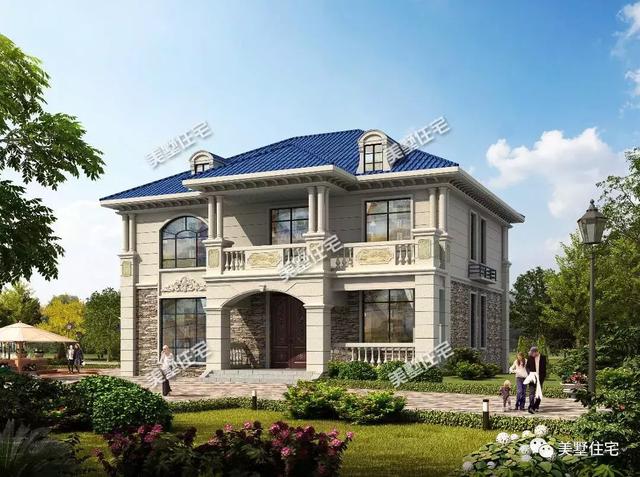 方正實用的二層小別墅設(shè)計圖，挑高客廳+中西雙廚，油然而生一種體面之感