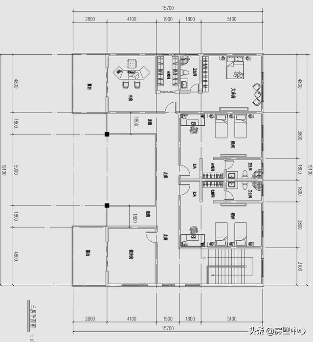 結(jié)合新中式和歐式風格的別墅設(shè)計圖，簡潔大方，古典淡雅