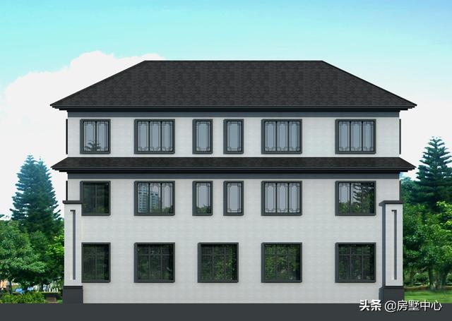 結(jié)合新中式和歐式風格的別墅設(shè)計圖，簡潔大方，古典淡雅