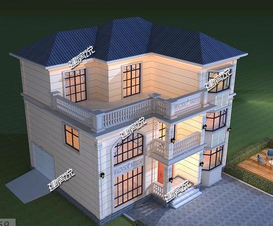 小伙蓋村里最美三層別墅，外觀清新靚麗，典型的歐式造型，大氣恢宏