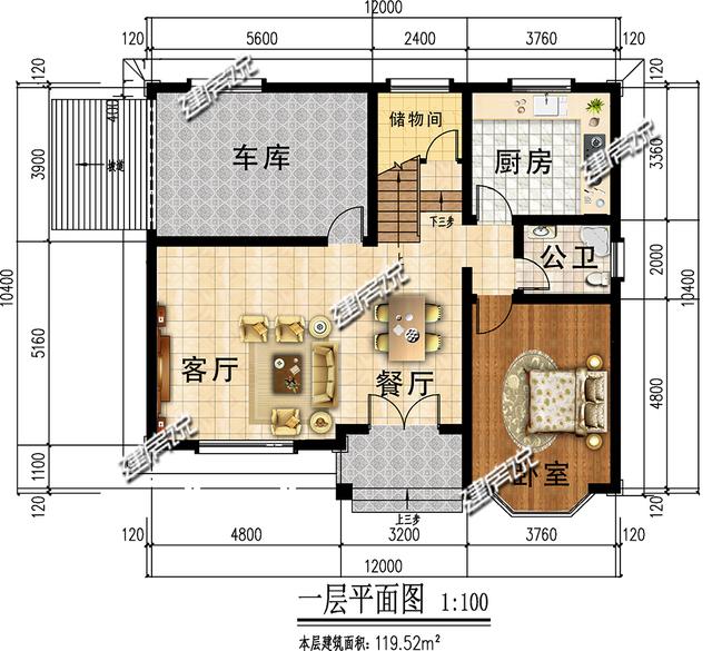 小伙蓋村里最美三層別墅，外觀清新靚麗，典型的歐式造型，大氣恢宏