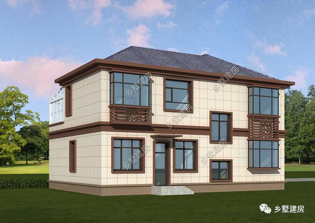 新中式二層別墅設計圖，4套房+陽光房，21萬輕松享受多彩農(nóng)村生活！