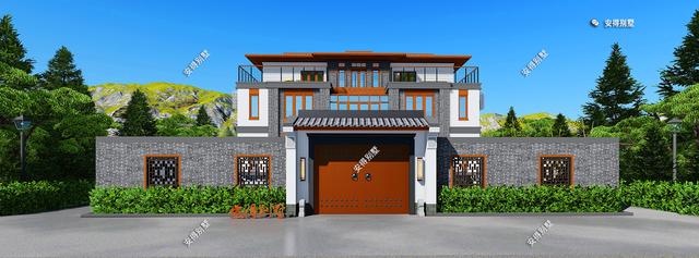 新中式三層別墅設計圖，戶型實用、外觀精美、施工簡單！