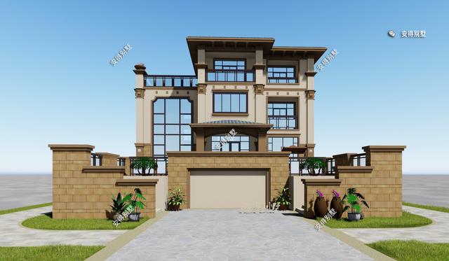 歐式別墅設(shè)計(jì)圖，這款解決了地勢高差問題的，好看實(shí)用簡直帥呆了！