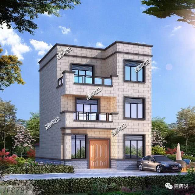 經典別墅設計圖，面寬僅8米，也能建實用好房，讓你風光返鄉(xiāng)