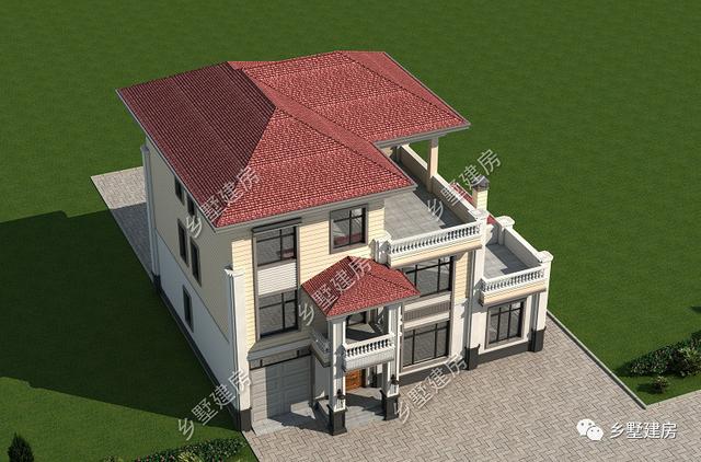 農(nóng)村三層自建別墅設(shè)計(jì)圖，車庫+套房+雙露臺，從此開啟品質(zhì)幸福生活！