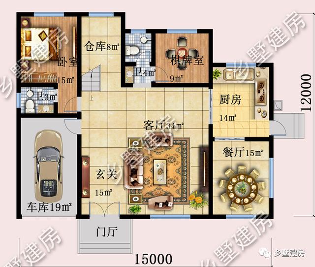 農(nóng)村三層自建別墅設(shè)計(jì)圖，車庫+套房+雙露臺，從此開啟品質(zhì)幸福生活！