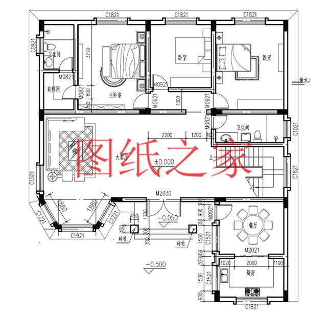 開間15米的三層別墅設(shè)計圖，美觀大氣、舒適實用，造價50萬左右！