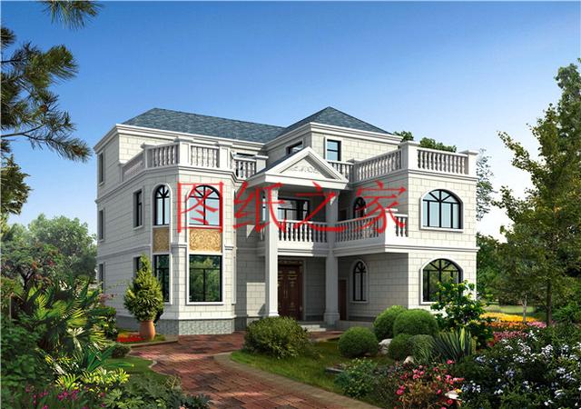 開間15米的三層別墅設(shè)計圖，美觀大氣、舒適實用，造價50萬左右！