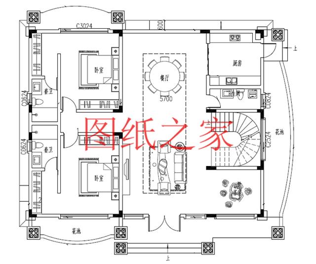 開間15米的三層別墅設(shè)計圖，美觀大氣、舒適實用，造價50萬左右！