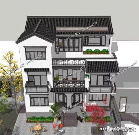 11×9米新中式農(nóng)村別墅設(shè)計(jì)圖，古色古香，一般人建不了