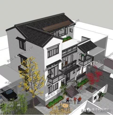 11×9米新中式農(nóng)村別墅設(shè)計(jì)圖，古色古香，一般人建不了