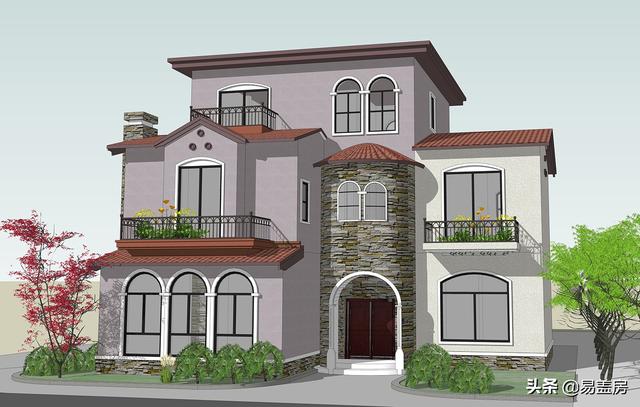 52萬浙江歐式別墅設計圖，空間通透，自住同時也能出租，農(nóng)村建一棟真合適