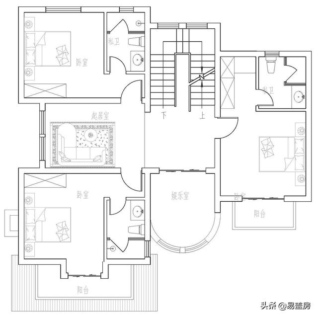 52萬浙江歐式別墅設計圖，空間通透，自住同時也能出租，農(nóng)村建一棟真合適