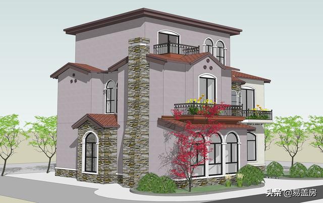 52萬浙江歐式別墅設計圖，空間通透，自住同時也能出租，農(nóng)村建一棟真合適