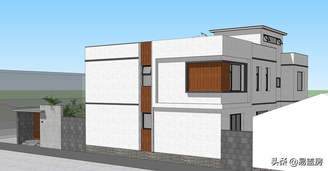 農(nóng)村別墅設(shè)計(jì)圖，平屋頂帶庭院，北京現(xiàn)代小院通透開(kāi)闊，老人都稱贊