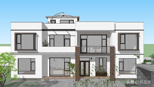 農(nóng)村別墅設(shè)計(jì)圖，平屋頂帶庭院，北京現(xiàn)代小院通透開(kāi)闊，老人都稱贊