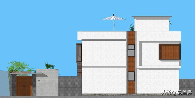 農(nóng)村別墅設(shè)計(jì)圖，平屋頂帶庭院，北京現(xiàn)代小院通透開(kāi)闊，老人都稱贊