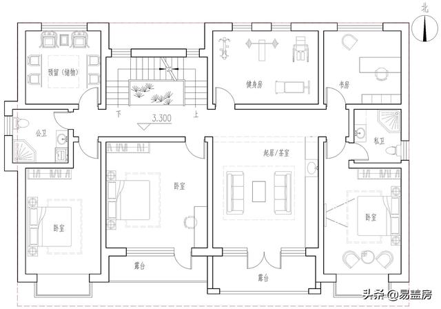 農(nóng)村別墅設(shè)計(jì)圖，平屋頂帶庭院，北京現(xiàn)代小院通透開(kāi)闊，老人都稱贊