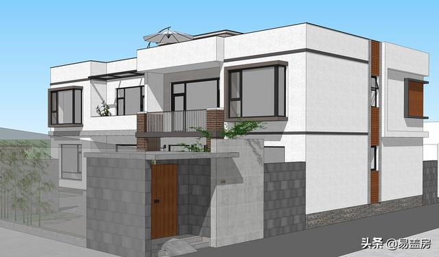 農(nóng)村別墅設(shè)計(jì)圖，平屋頂帶庭院，北京現(xiàn)代小院通透開(kāi)闊，老人都稱贊